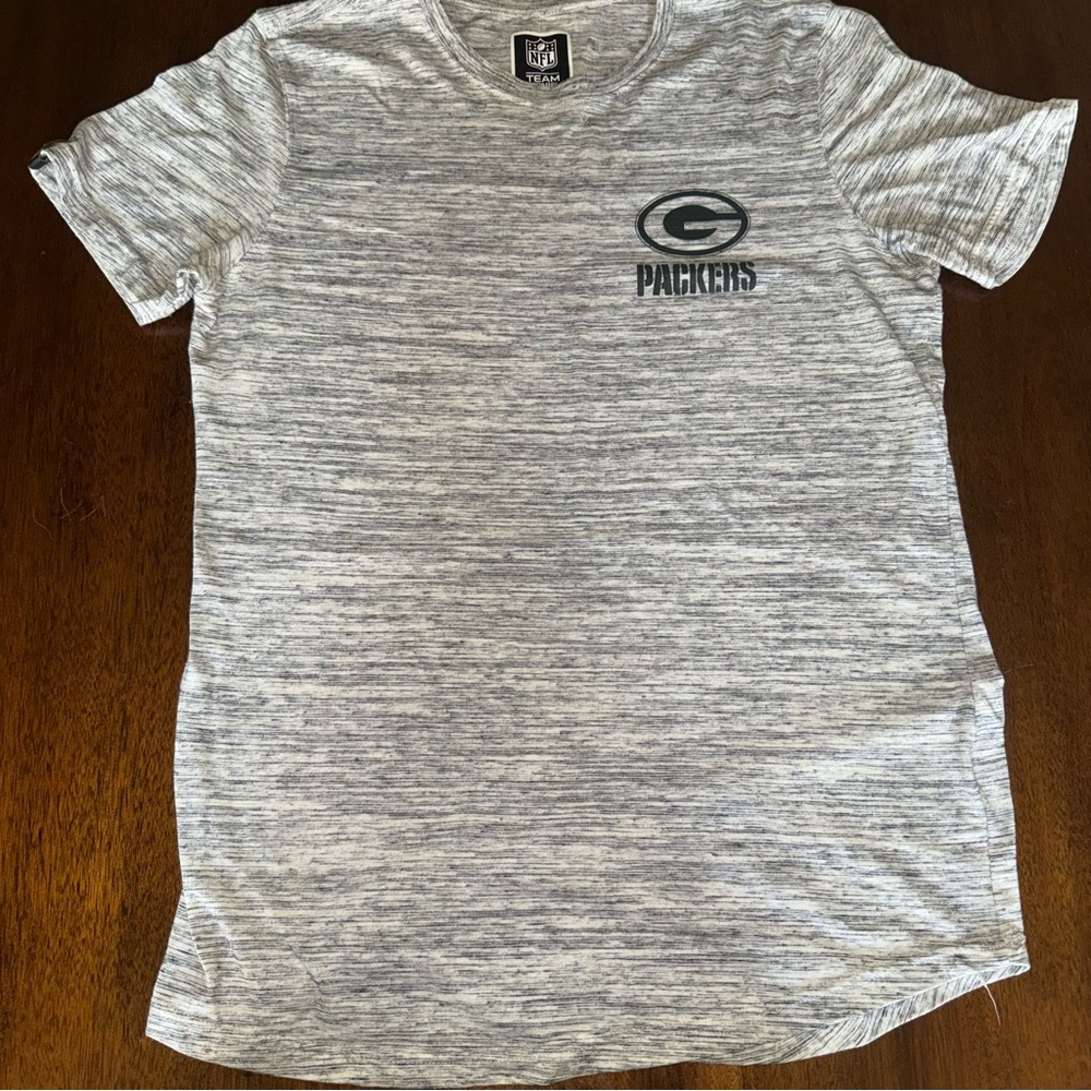 NFL Team Apparel Green Bay Packers Heather Gray Shirt Size Medium